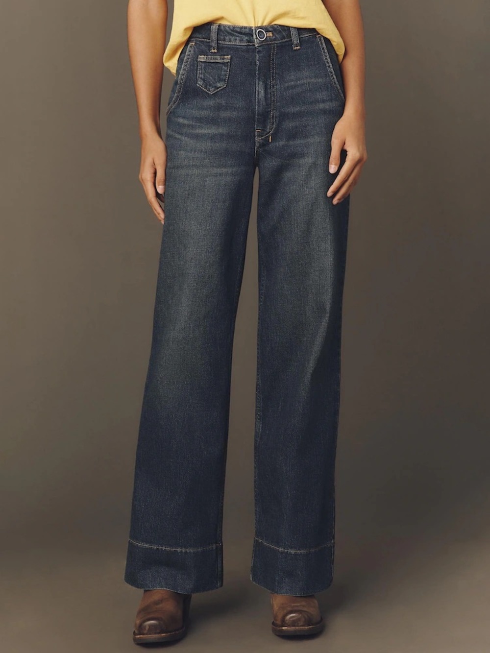 Anthropologie Wide-Leg Dark Indigo Jeans